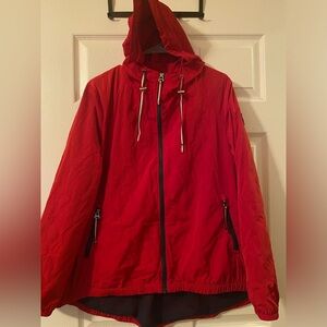 Red Tommy Hilfiger windbreaker jacket